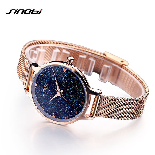 Galaxy design Luxury brand Quartz Watch Women Dress Casual Stainless steel 2018
