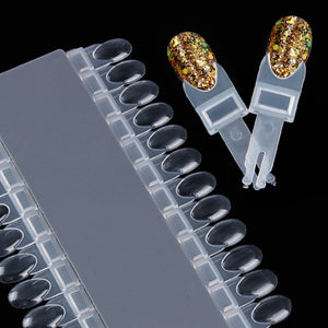 24Pcs Clear Color Card Removable Display Rack Nail Art Practice Tool