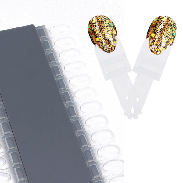 24Pcs Clear Color Card Removable Display Rack Nail Art Practice Tool