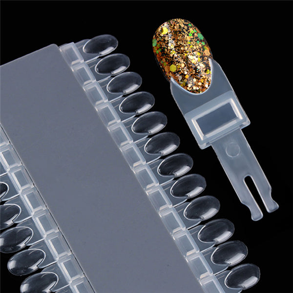 24Pcs Clear Color Card Removable Display Rack Nail Art Practice Tool