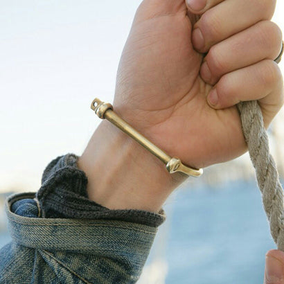 Horseshoe Stainless Steel Shackle U Ring Men + Shackle U Cuff Bracelet Open Bangles For Men