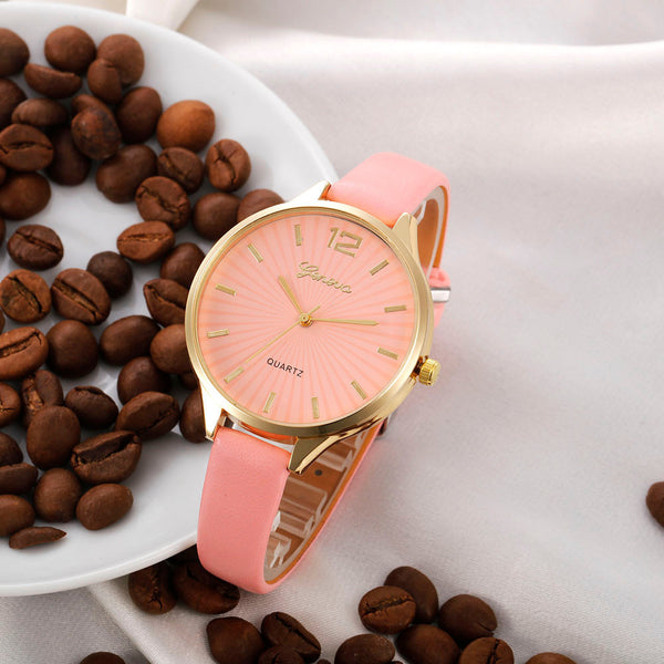Women Watch Casual Quartz Checkers Faux Leather Analog Wrist relogios de pulso feminino Waterproof