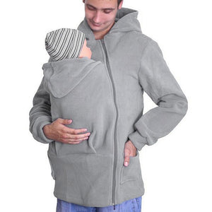 Kangaroo Hoodies Unisex Sweatshirt Baby Carrier Wearing Baby Frock Zipper
