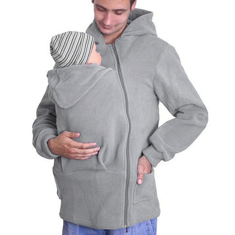 Kangaroo Hoodies Unisex Sweatshirt Baby Carrier Wearing Baby Frock Zipper