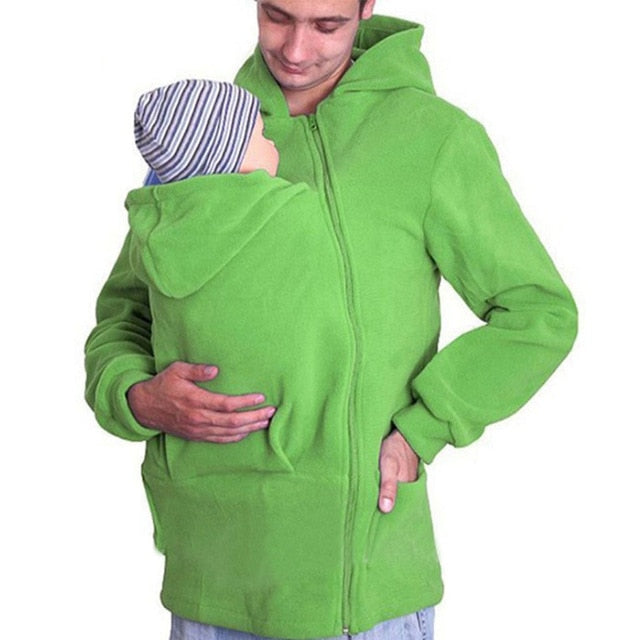Kangaroo Hoodies Unisex Sweatshirt Baby Carrier Wearing Baby Frock Zipper