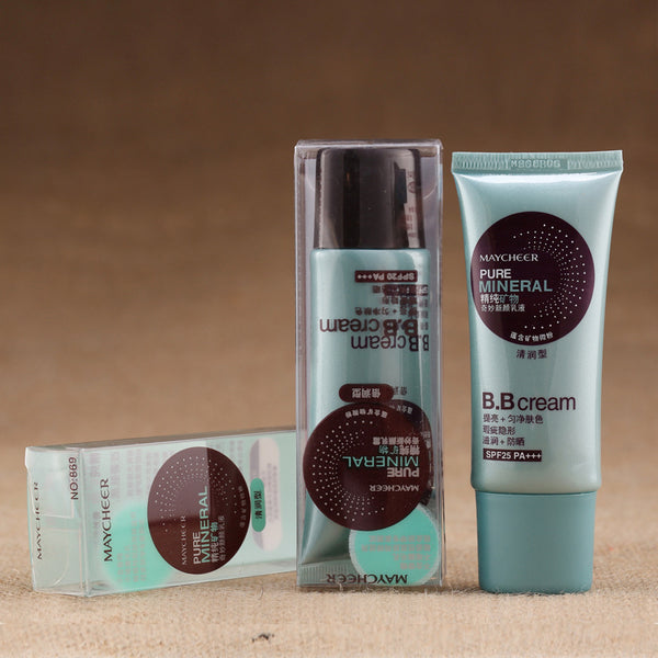 Pure Minerals Moisturizer Face Brightener Foundation BB CC Cream Pores Cover Concealer Whitening Base