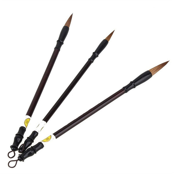 3pcs Excellent Wolf Hair Chinese Japanese Sumi Drawing Brush - Size Large / Small / Medium