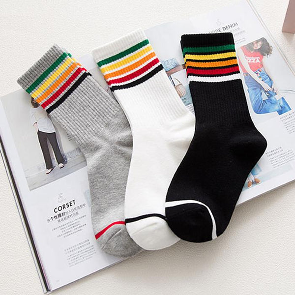 Socks Soft Warm Casual Cotton Striped Socks thigh high socks