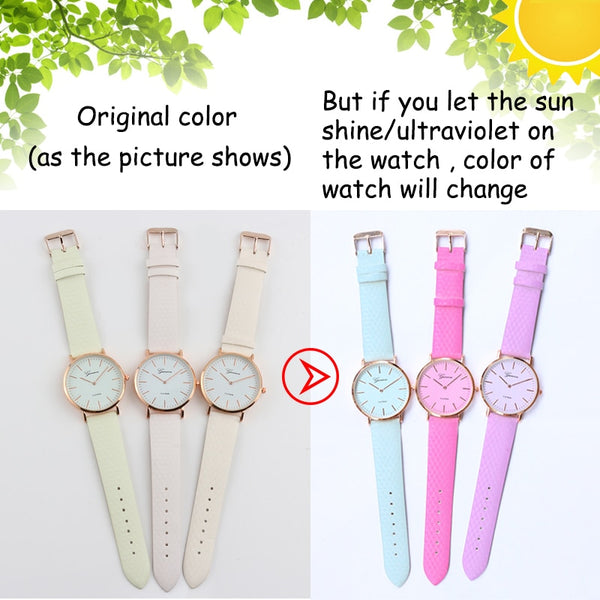 direct sunlight change color casual watch ultraviolet discoloration