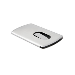 Portable Slide Out Stainless Steel Business Name Credit ID Card Holder Case Box