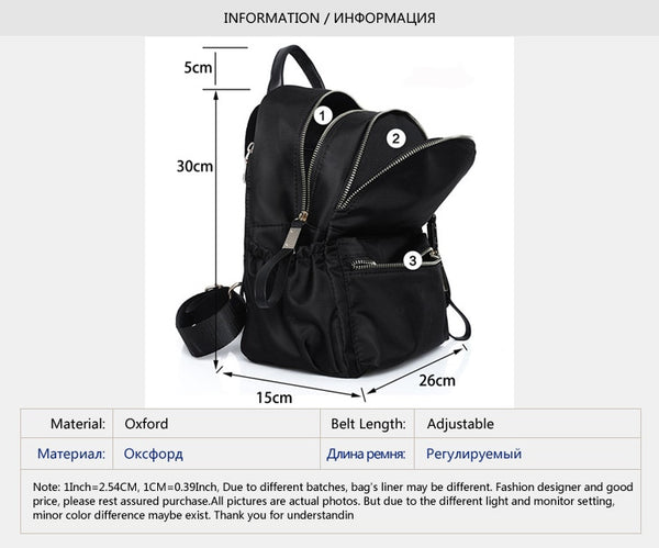 Nylon Backpacks for Girls Teenagers Back Pack Women