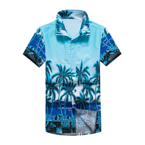 Men's Print Shirts Short Sleeve Big Size Cotton