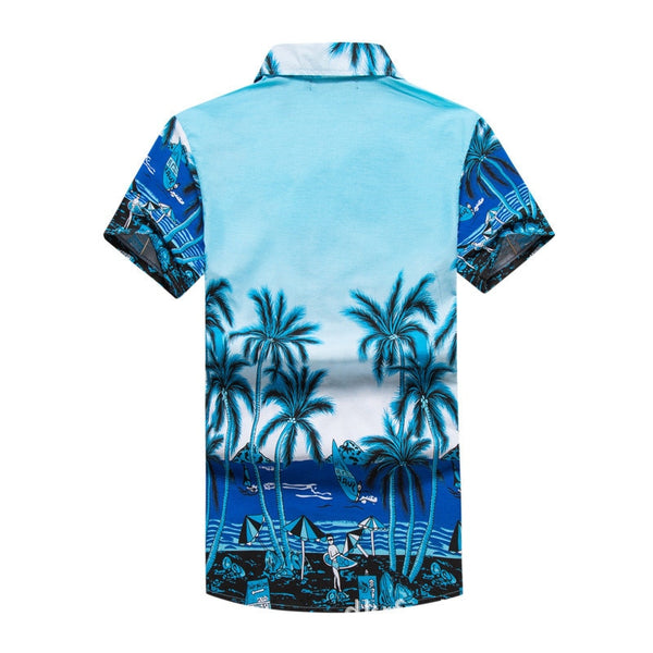 Men's Print Shirts Short Sleeve Big Size Cotton