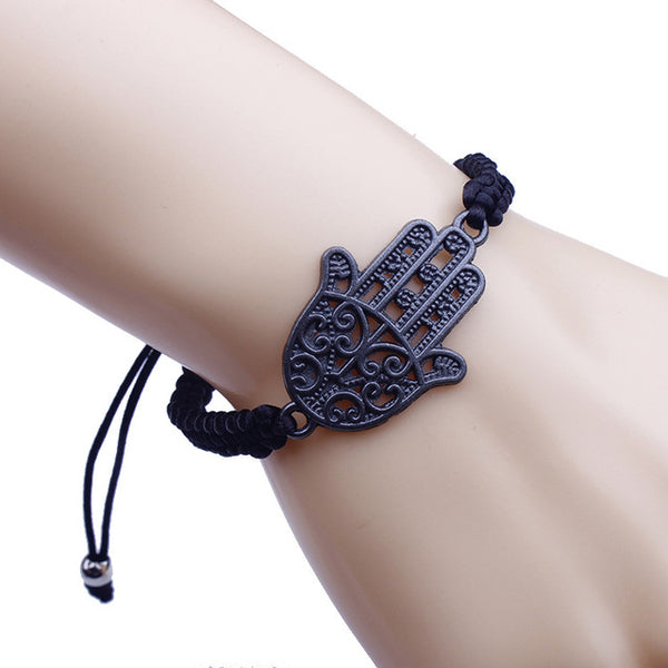 Bracelet Bangle Antique Silver Kabbalah Hamsa Hand Charms