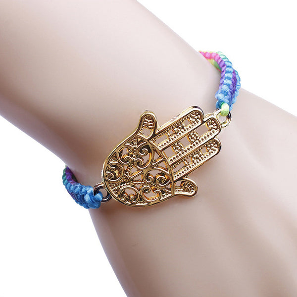 Bracelet Bangle Antique Silver Kabbalah Hamsa Hand Charms