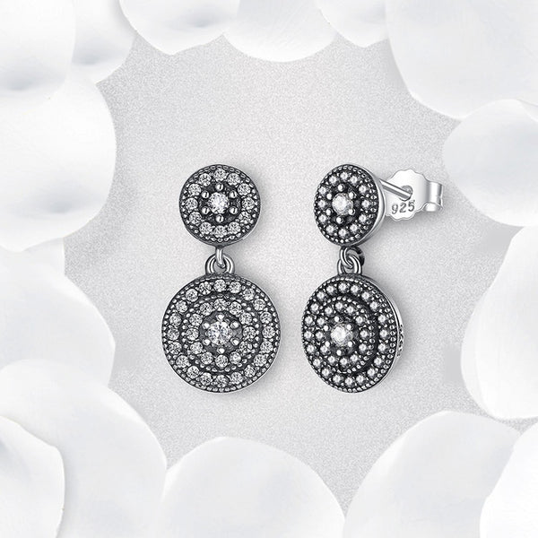925 Sterling Silver Radiant Elegance Earrings Clear CZ Crystals