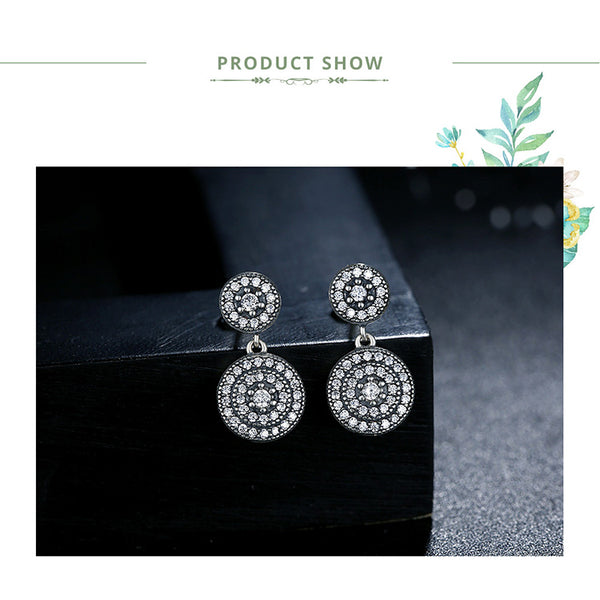 925 Sterling Silver Radiant Elegance Earrings Clear CZ Crystals