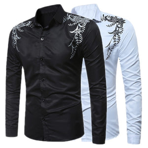 Autumn Fashion Brand Men Clothes Slim Fit Male Long Sleeve Shirt