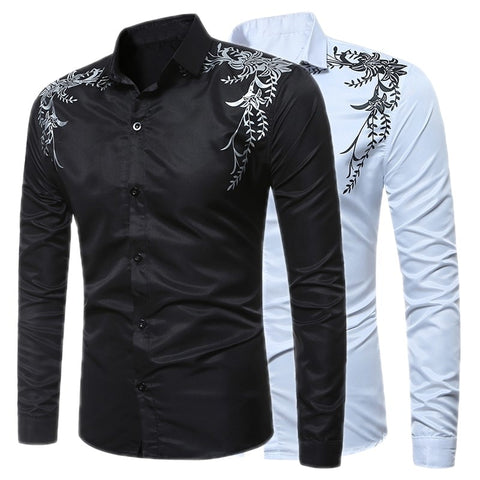 Autumn Fashion Brand Men Clothes Slim Fit Male Long Sleeve Shirt
