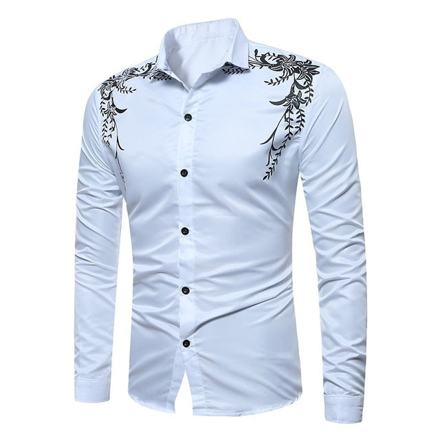 Autumn Fashion Brand Men Clothes Slim Fit Male Long Sleeve Shirt