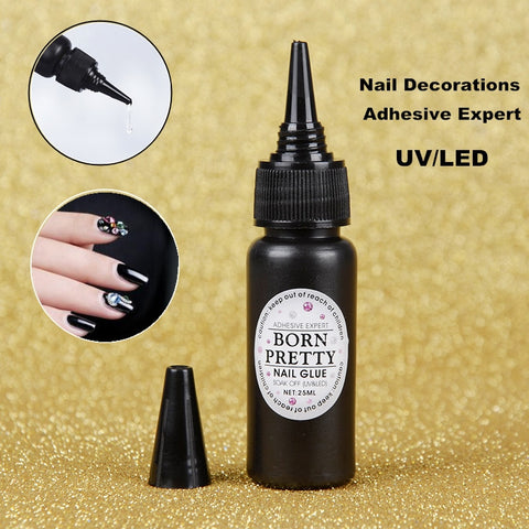 25ml Nail Decoration Adhesive Glue Clear Fast-dry for UV/LED Manicure
