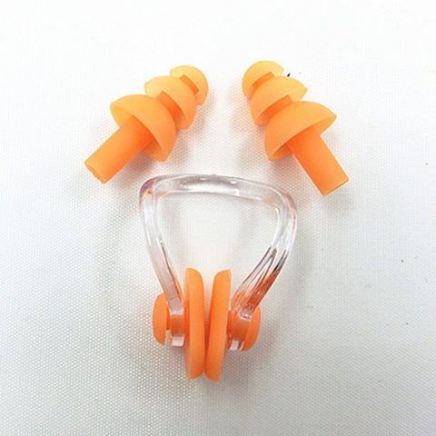 Waterproof Soft Silicone Swimming and sleeping Set Nose Clip Ear Plug noiseless