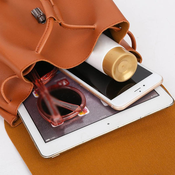 Classic Backpack Female Leather Backpacks Waterproof  Bag