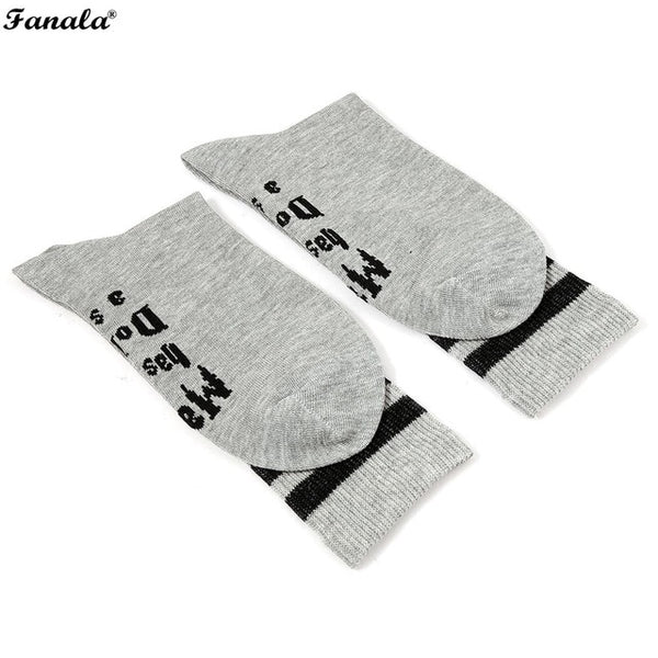 1 Pair Women Middle Elastic Contrast Color Letters Printed Socks