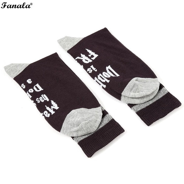 1 Pair Women Middle Elastic Contrast Color Letters Printed Socks