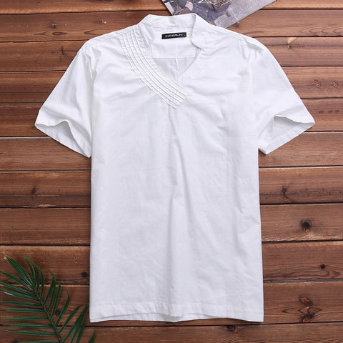 Linen Shirt Men Slim fit Casual Dress