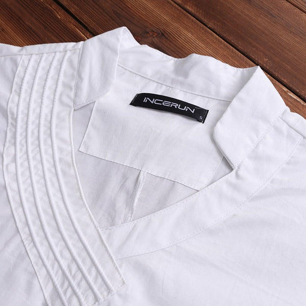 Linen Shirt Men Slim fit Casual Dress