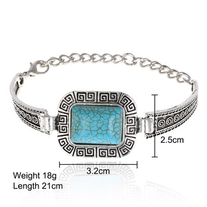 Blue artificial feroza Stone Charm Silver Color bracelets & bangles
