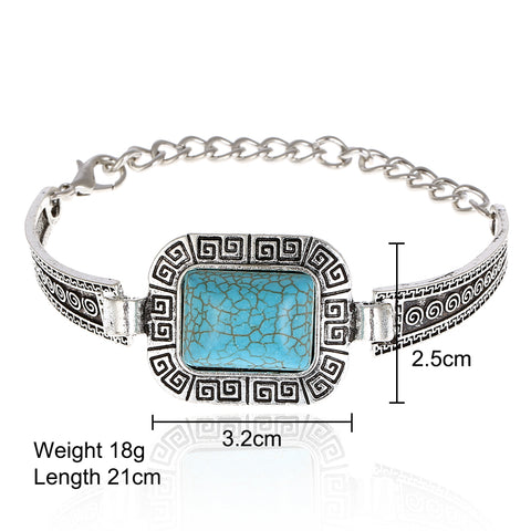 Blue artificial feroza Stone Charm Silver Color bracelets & bangles