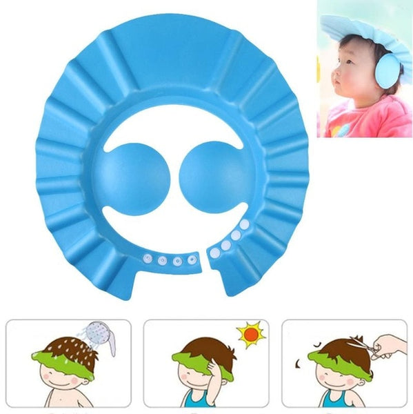 Kids Adjustable Bathing Shampoo Caps Baby Safety Shower Hat Bathing