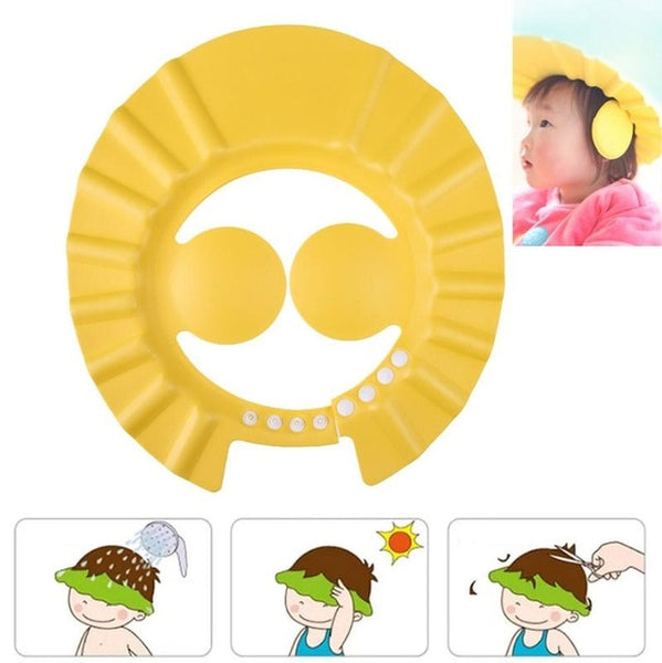 Kids Adjustable Bathing Shampoo Caps Baby Safety Shower Hat Bathing