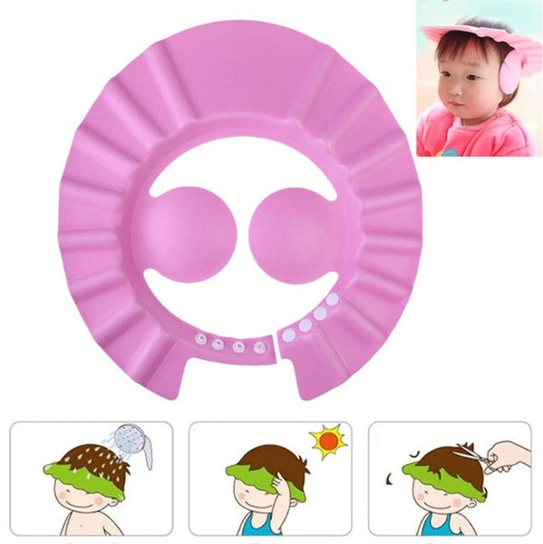 Kids Adjustable Bathing Shampoo Caps Baby Safety Shower Hat Bathing