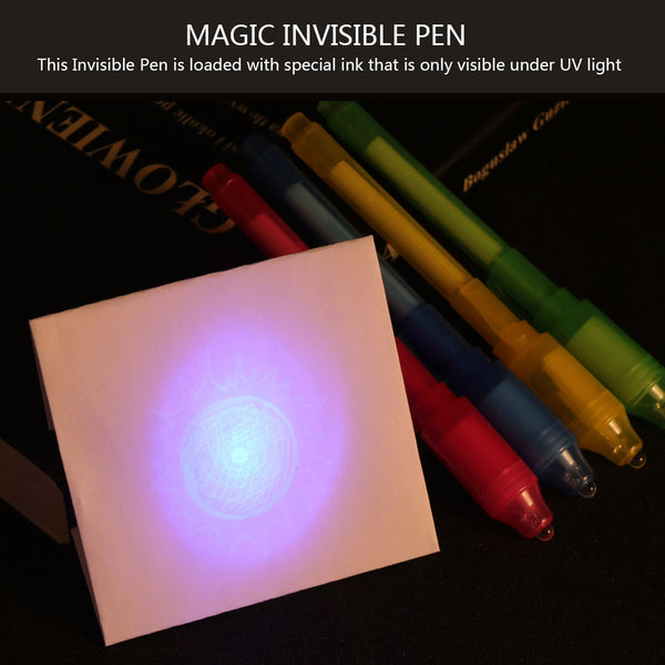 Invisible Ink Pen with UV Light Creative Stationery Marker Pen