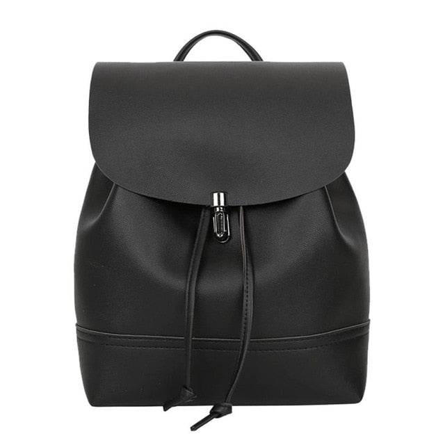 Classic Backpack Female Leather Backpacks Waterproof  Bag