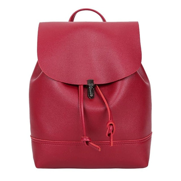 Classic Backpack Female Leather Backpacks Waterproof  Bag