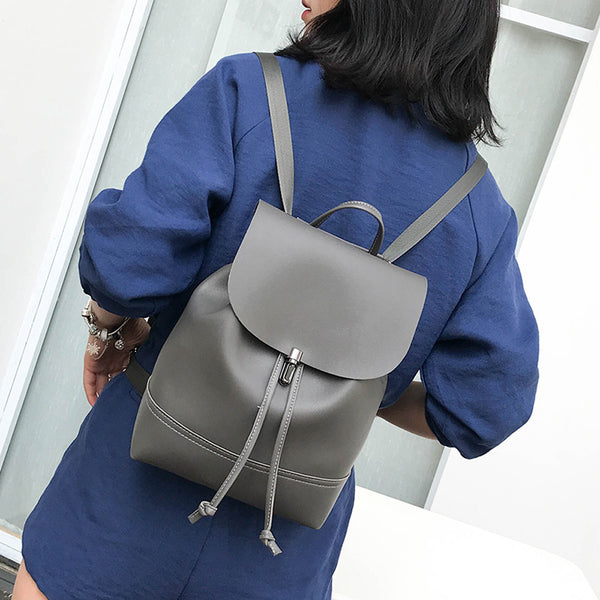 Classic Backpack Female Leather Backpacks Waterproof  Bag