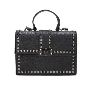Cover Rivet Bag Girls Fashion Shoulder Bag Ladies PU Leather Handbags