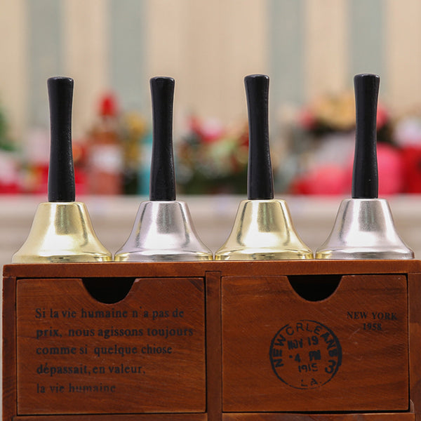 Steel Handbell Loud Call Bell Hotel Service Bells Alarm for School Teaching