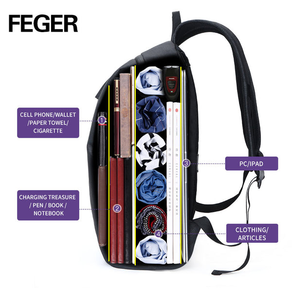 USB Charge waterproof Anti Theft Backpack Men 15inch Laptop Backpacks