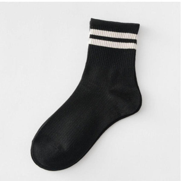 Mid Socks Women Casual 1 Pair Striped Yellow Socks Cotton