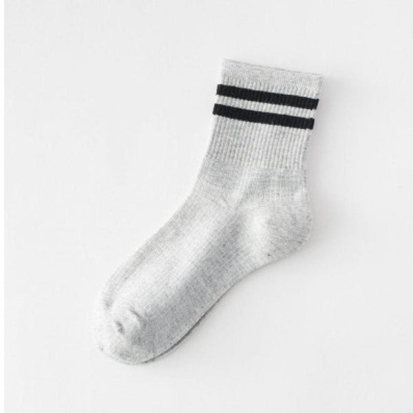 Mid Socks Women Casual 1 Pair Striped Yellow Socks Cotton