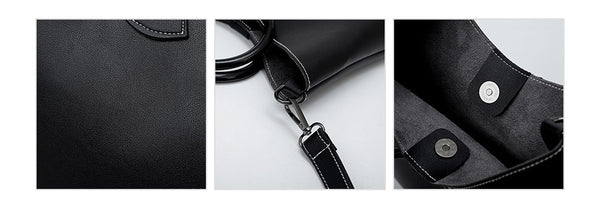 Soft Pu Leather 3 pieces  Shoulder Bag 2018 Female Lock Messenger Bag Small Phone Bag Set