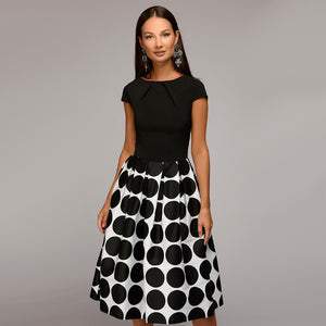 Round Neck Slim Autumn Dresses Spring Vintage Elegant Club Party A-Line Dresses Casual