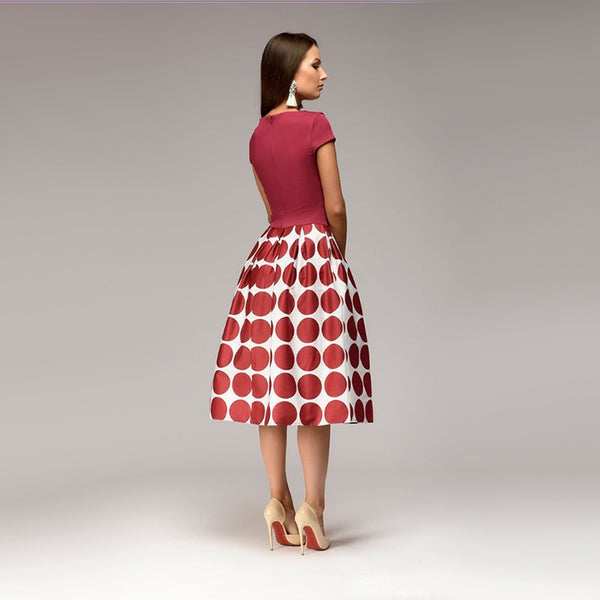 Round Neck Slim Autumn Dresses Spring Vintage Elegant Club Party A-Line Dresses Casual