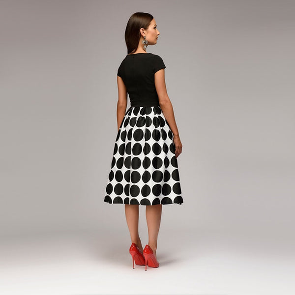 Round Neck Slim Autumn Dresses Spring Vintage Elegant Club Party A-Line Dresses Casual