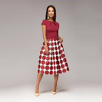 Round Neck Slim Autumn Dresses Spring Vintage Elegant Club Party A-Line Dresses Casual